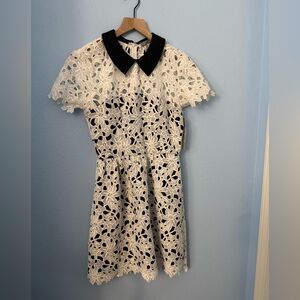Aqua dress small nwt lace white with black slip